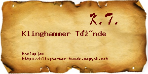 Klinghammer Tünde névjegykártya