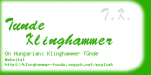 tunde klinghammer business card
