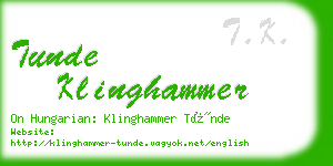 tunde klinghammer business card